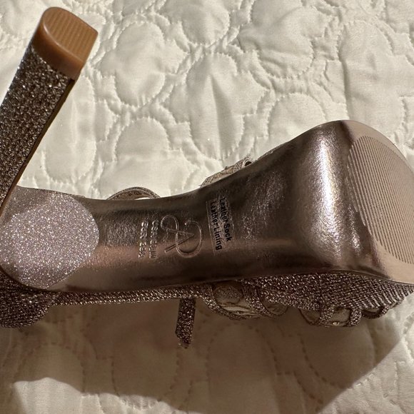 Gold Platform Heels Rhinestone - Picture 3 of 3